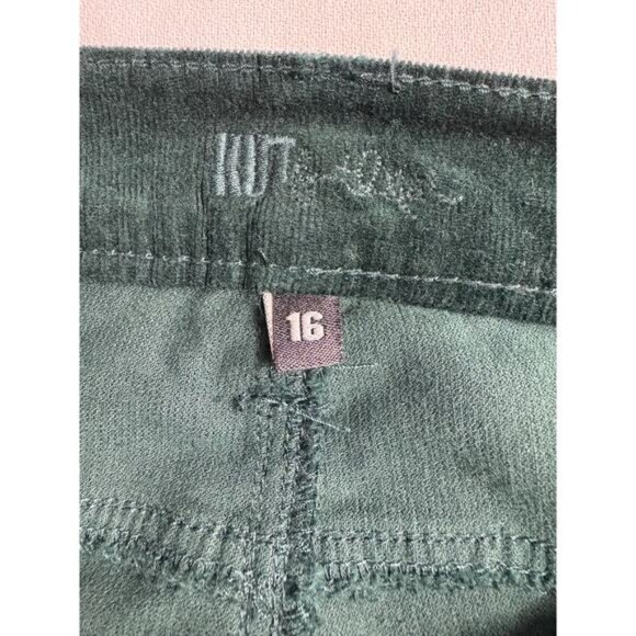 Kut From The Kloth Catherine Boyfriend Emerald Green Corduroy Jeans Sz 16 NWT - Picture 4 of 12
